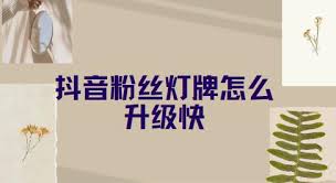 抖音粉丝如何快速升级