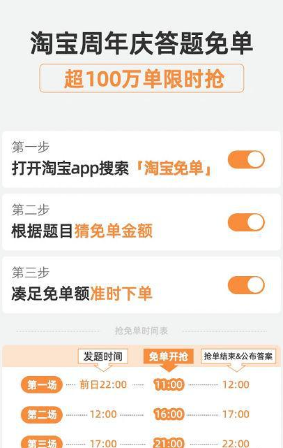 淘宝周年庆免单活动什么时候结束