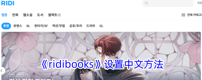 《ridibooks》设置中文方法