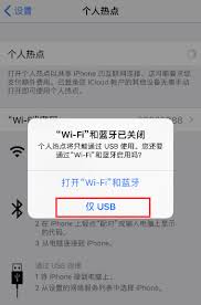 苹果手机怎样利用USB给电脑提供网络