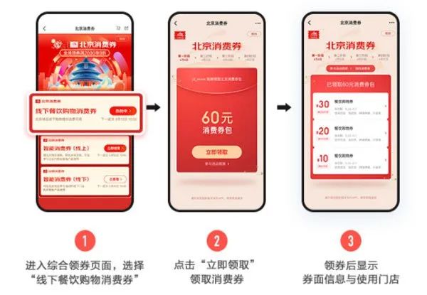 支付宝怎么领取北京政企消费券