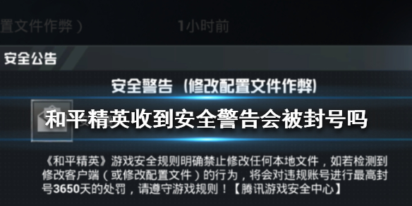 和平精英安全警告是什么意思
