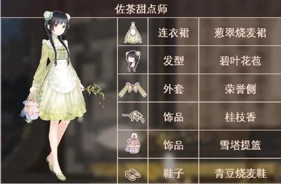 奇迹暖暖佐茶甜点师主题怎么搭配