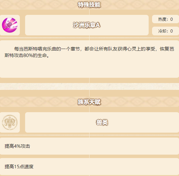 四叶草剧场芭斯特技能是什么