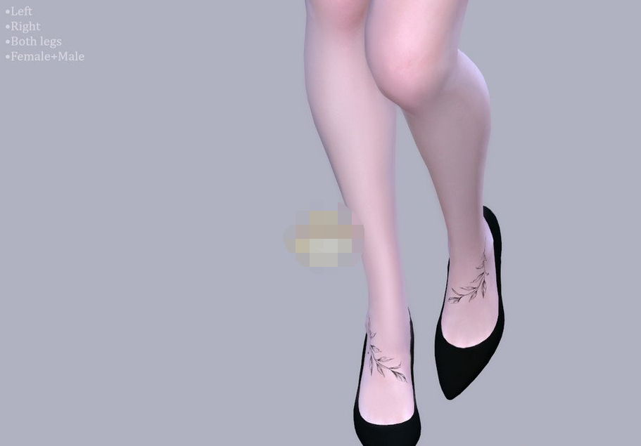 模拟人生4脚背树叶纹身MOD