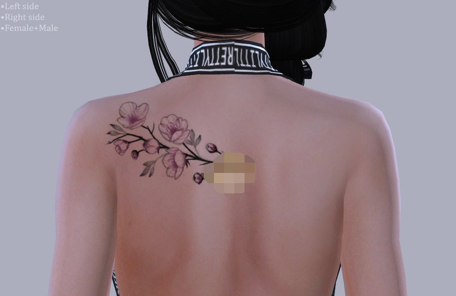 模拟人生4美丽的桃花纹身MOD